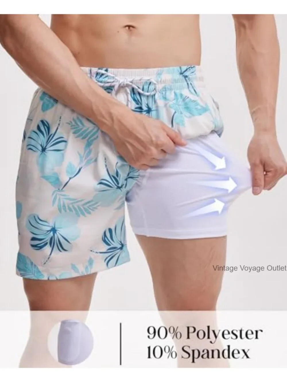 5 inch Quick Dry Swim Trunks with Compression Liner Mens Board Shorts